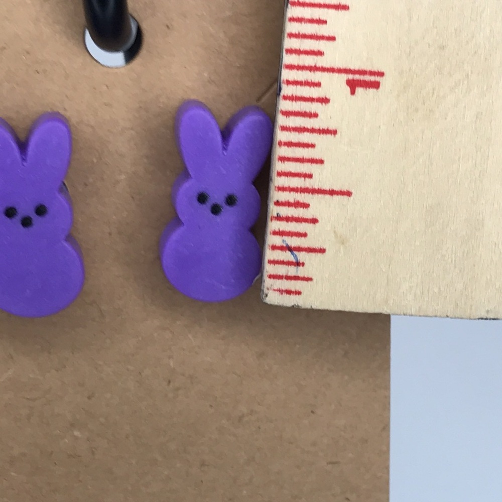 Purple Bunny Peep Stud Earrings Fashion Jewelry - Picture 2 of 5